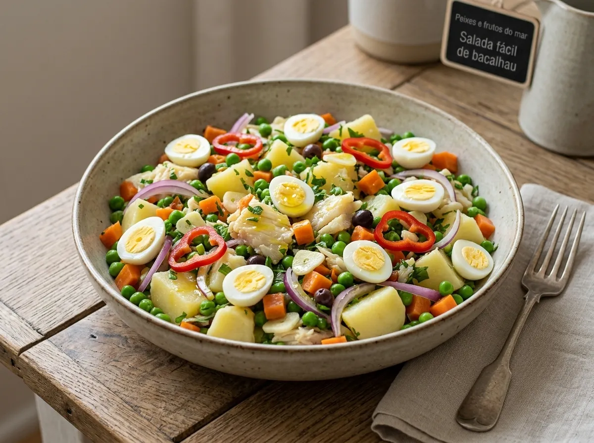 Salada fácil de bacalhau